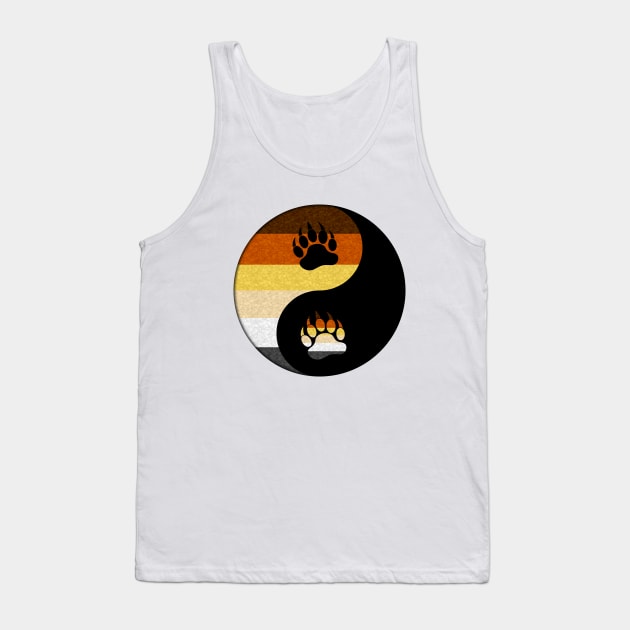 Gay Bear Pride Yin and Yang Symbol in Pride Flag Colors Tank Top by LiveLoudGraphics